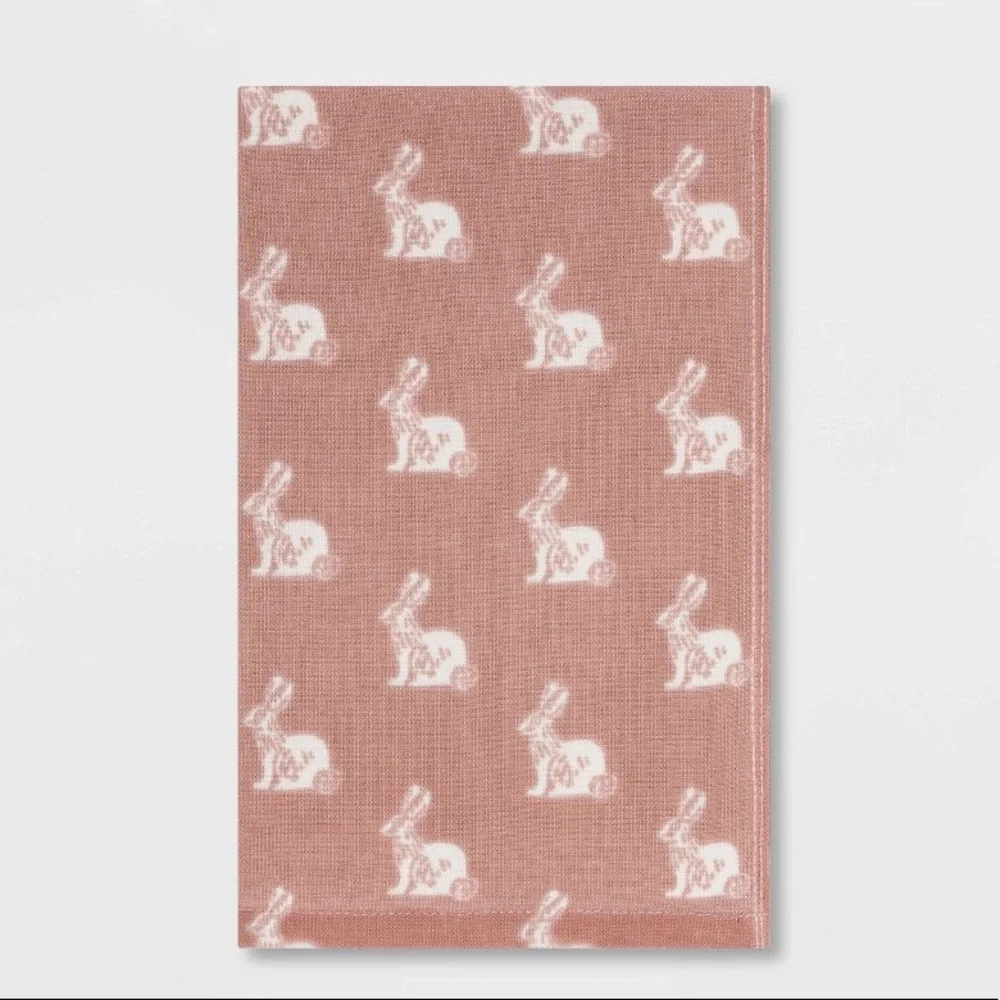 Blush Pink Bunny Printed Hand Towel